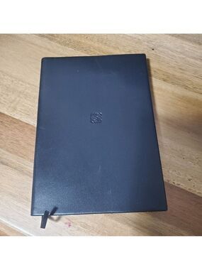 LOEWE Black Leather Embossed Anagram Logo Notebook Journal Gold Gilded Edges